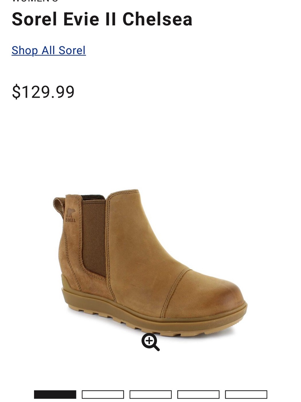 Sorel Tan Leather Chelsea Ankle Boot